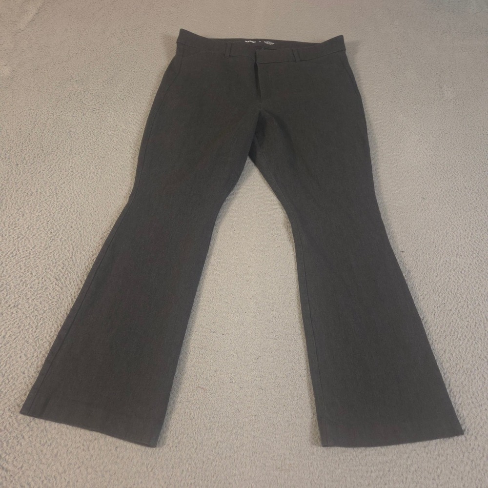 Old Navy Pants Womens 16 Gray Pixie Flare High-Waisted Smooth Pockets Stretch